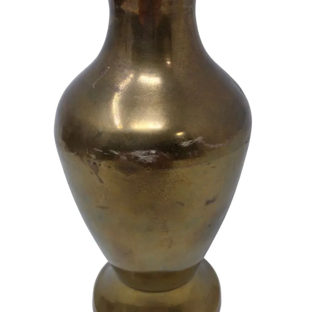 Vintage Solid Brass Bud Vase Made in India Small 5.75